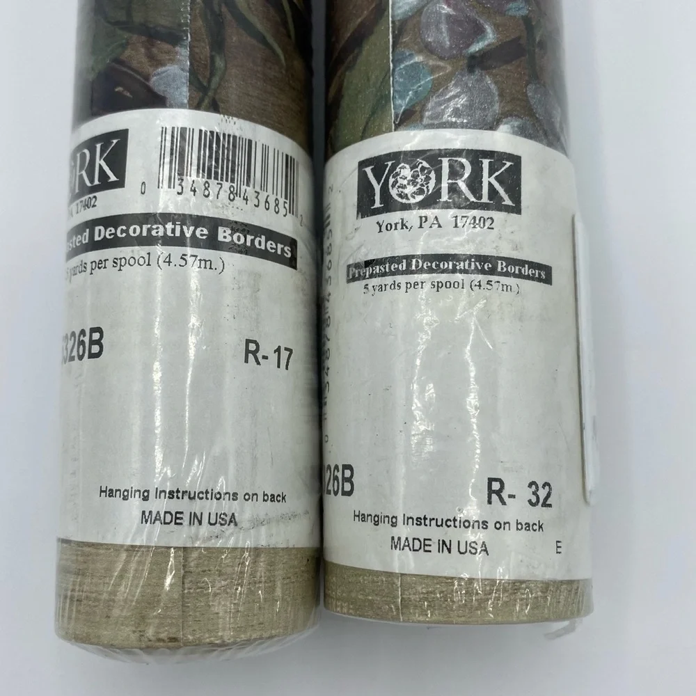 York Sage Country Wallpaper Border Pre Pasted Decorative 5 Yards PV5326B Sealed